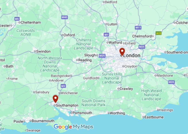 USAIS and St Thomas' map